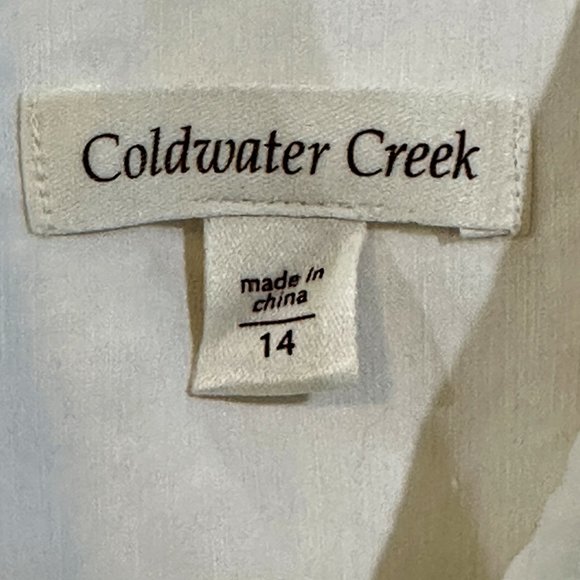 Coldwater Creek Lightweight Jacket Size 14 White Blazer Snap Front Shacket EUC - Picture 8 of 10
